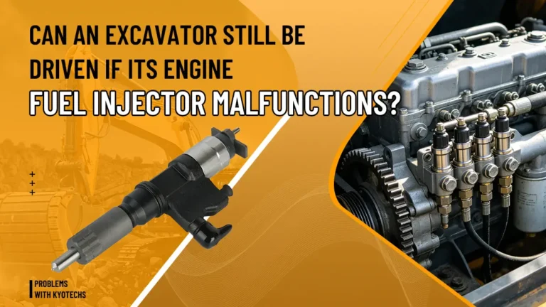 Can an excavator still be driven if its engine fuel injector malfunctions？
